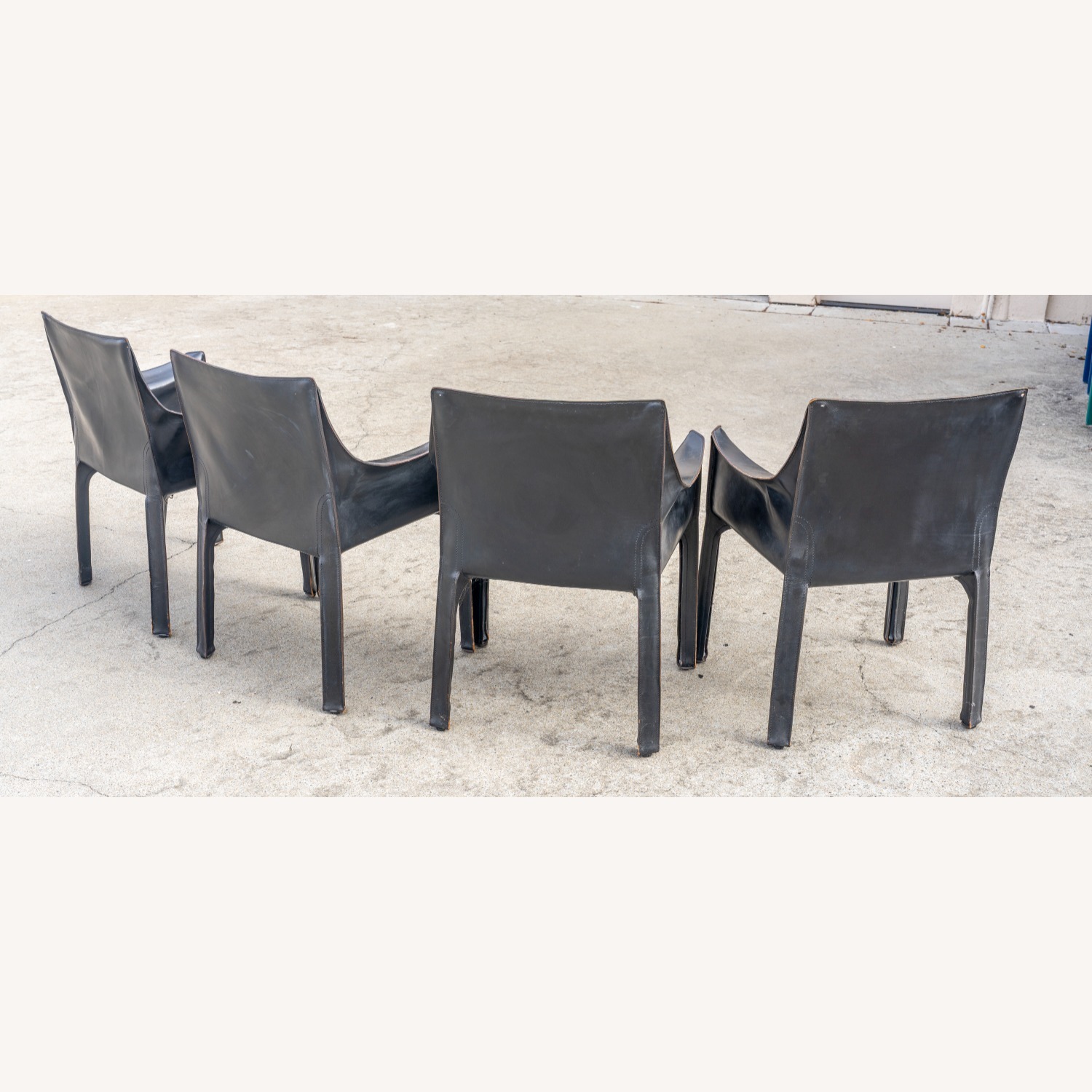Cassina Black Leather Dining Chairs - image-2
