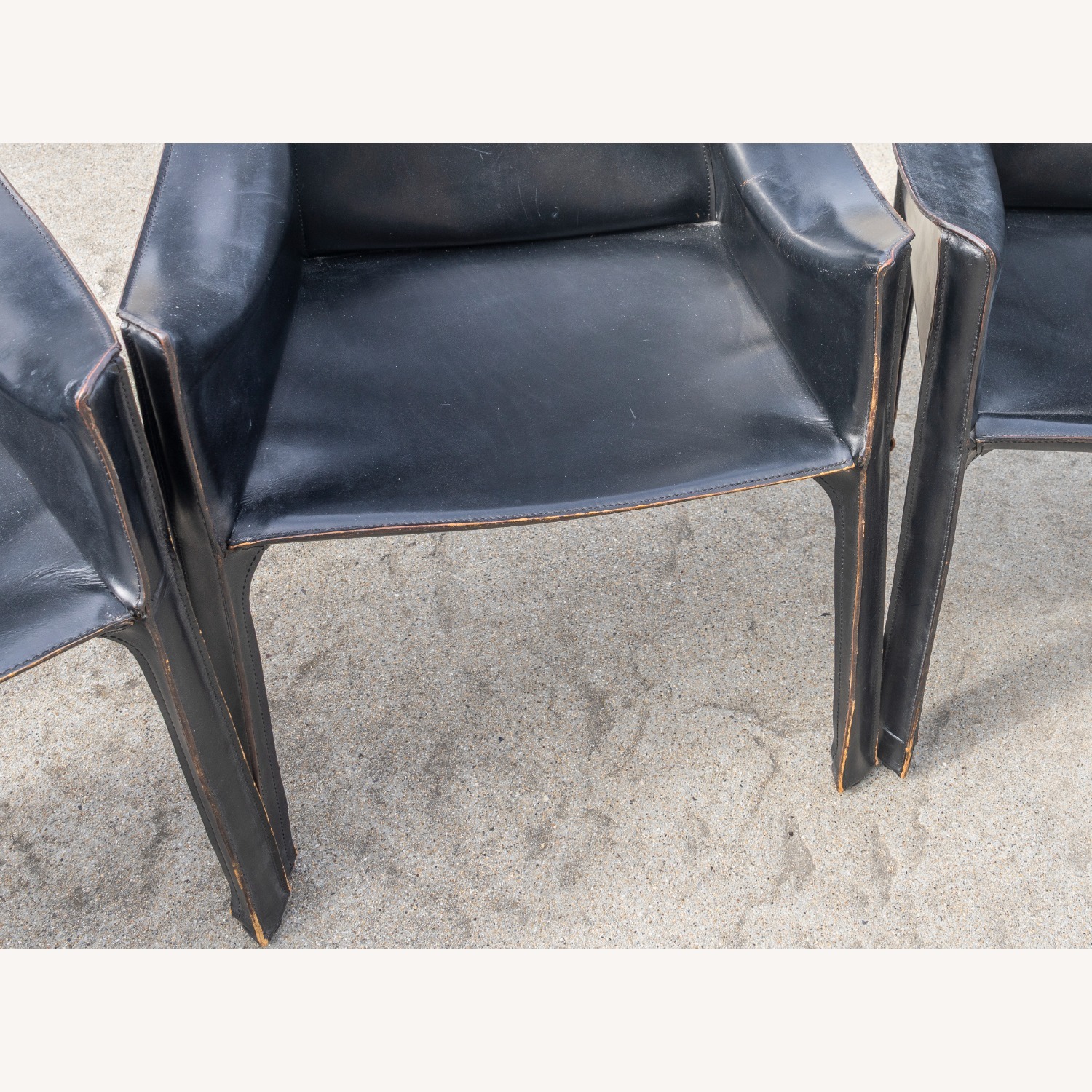 Cassina Black Leather Dining Chairs - image-6