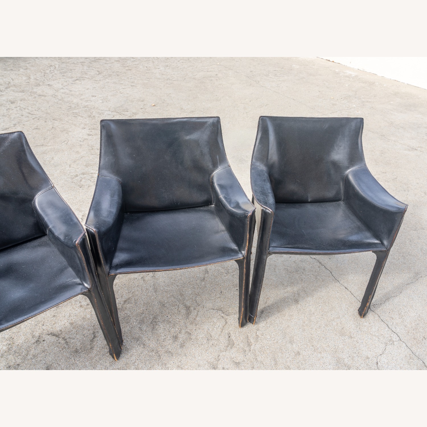 Cassina Black Leather Dining Chairs - image-8