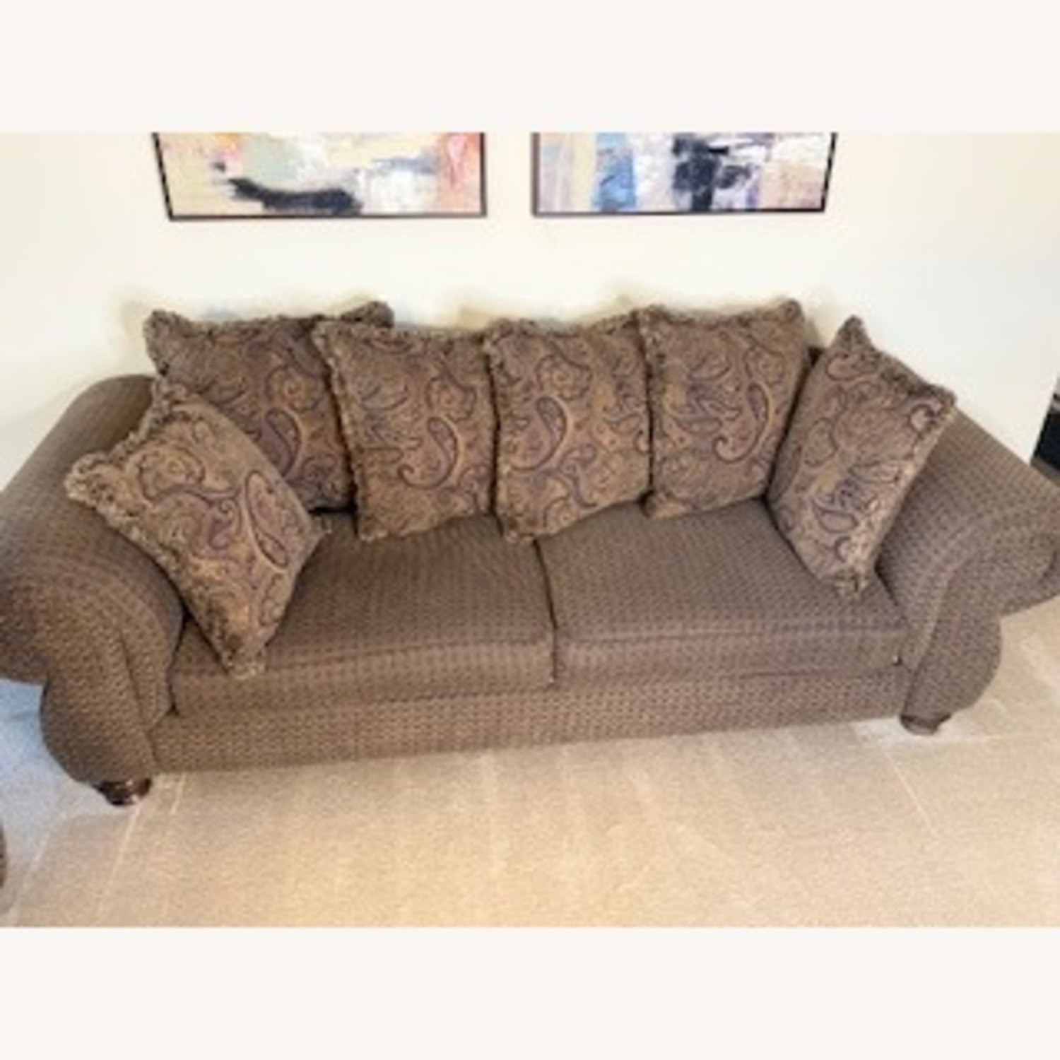 Vintage/Antique Dark Brown 3+ Seater Sofa - image-1