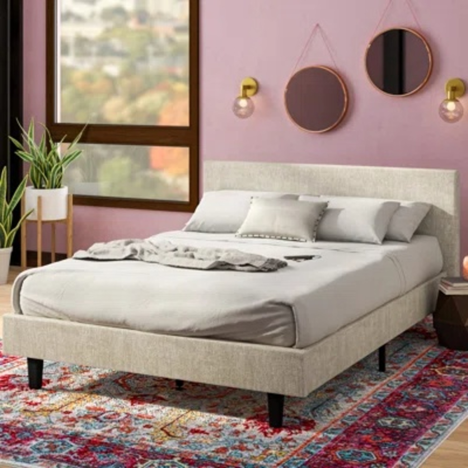 Modway Natural Fabric Full Bed - image-0