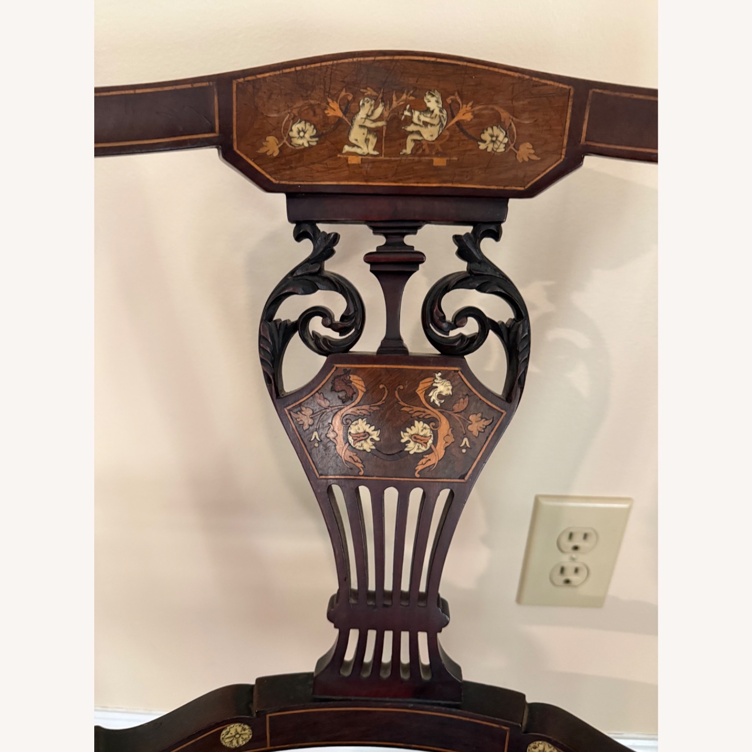 Vintage/Antique Dark Brown Accent Chair - image-2