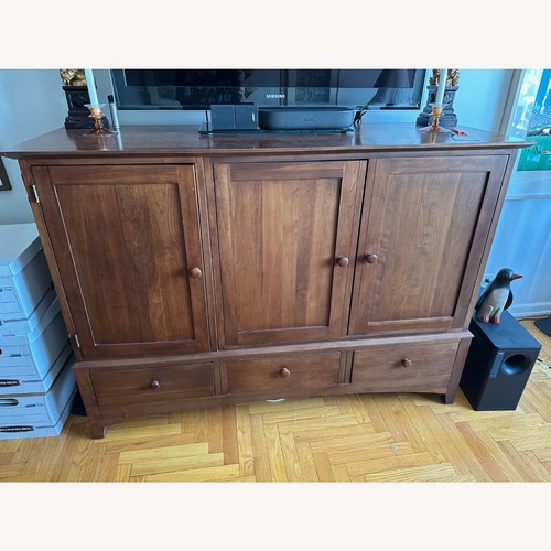 Used Ethan Allen Wood Media Storage Cabinet for sale on AptDeco