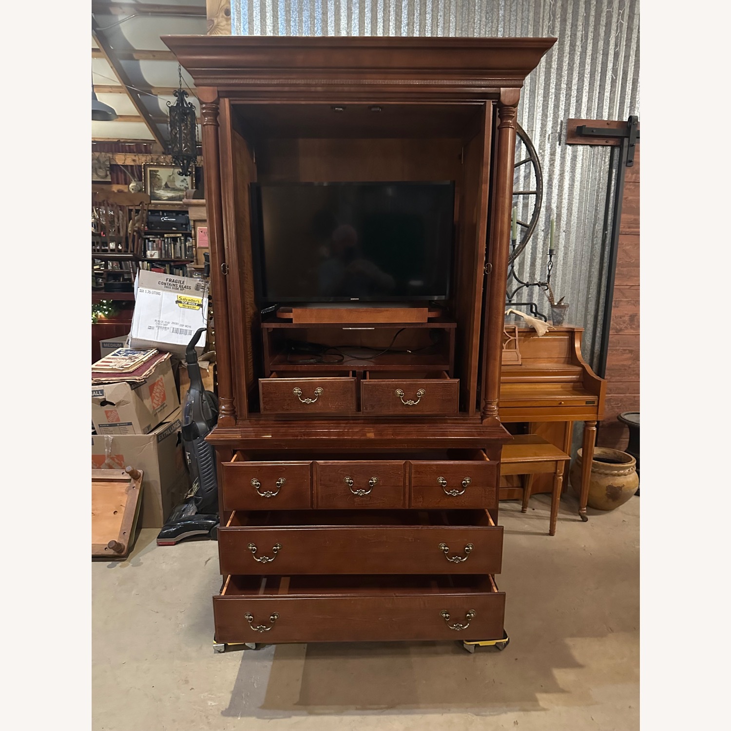 Dark Brown Media Storage - image-2