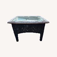 Gloster Wicker & Glass Patio Side Tables