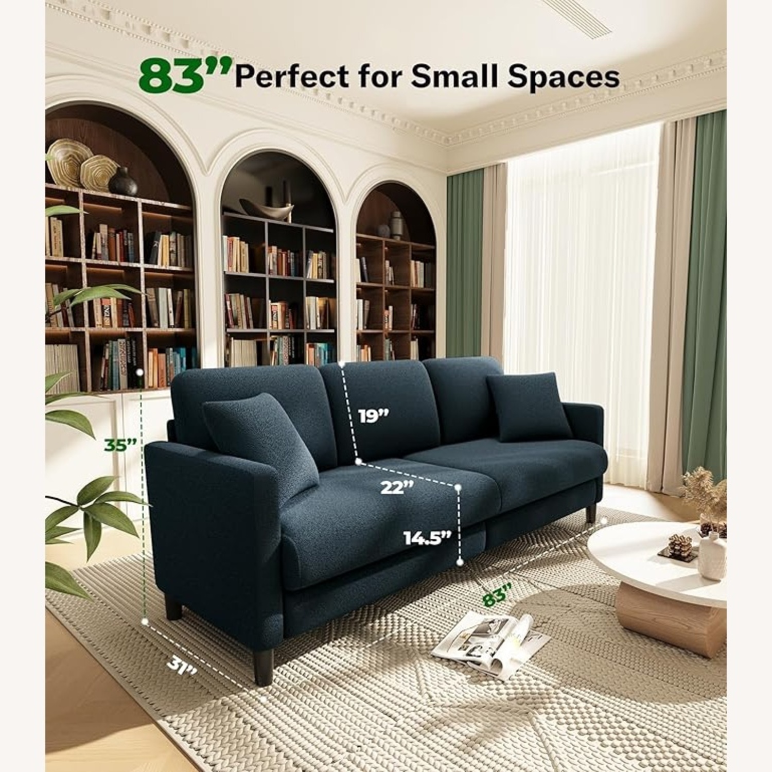 Amazon 83" Sofa Couch - image-5