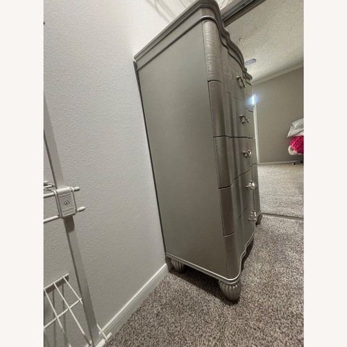 Used Metallic Silver Glam Chest for sale on AptDeco