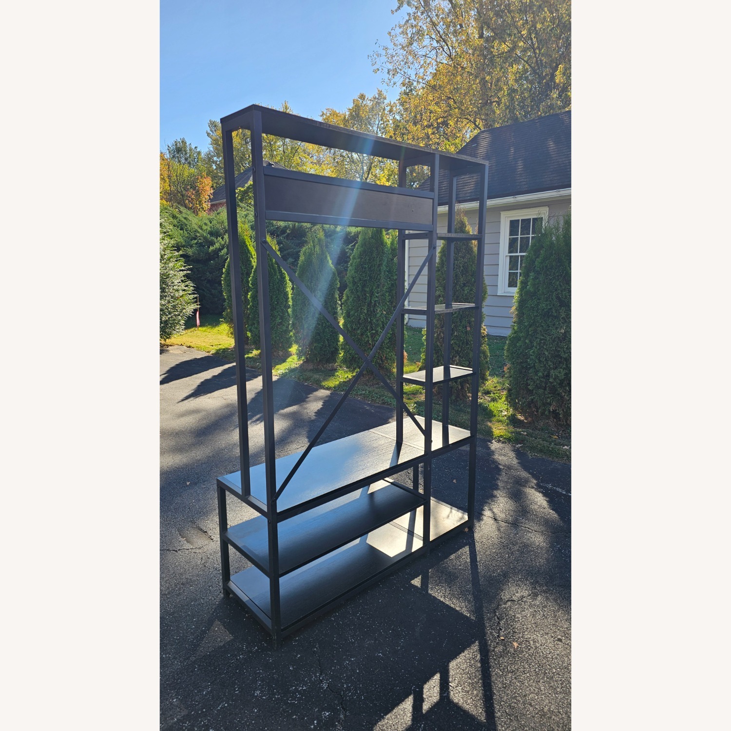 Storage Rack Organizer 48"W 6 Shelves 5 Hooks - image-2