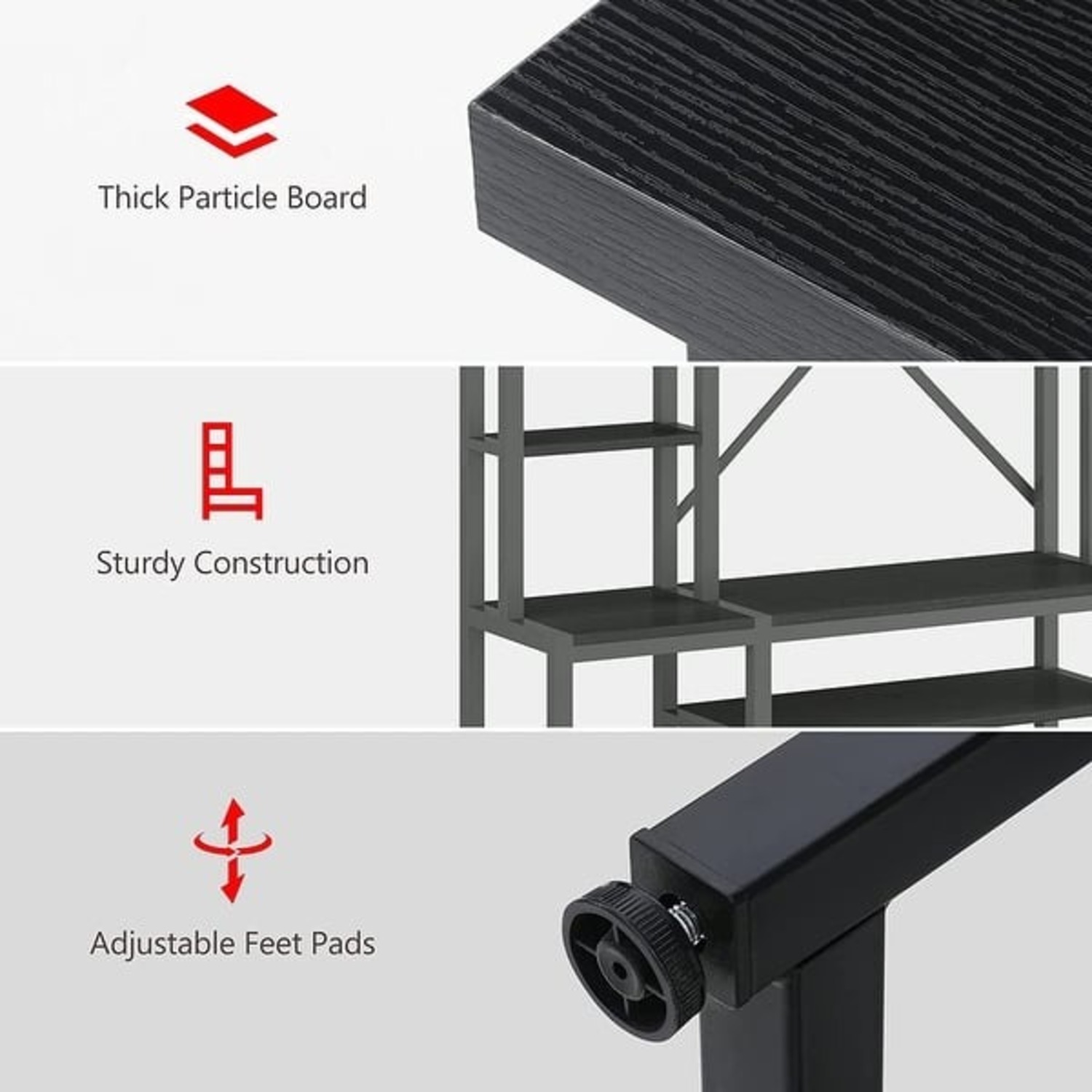 Storage Rack Organizer 48"W 6 Shelves 5 Hooks - image-8