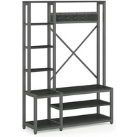 Storage Rack Organizer 48"W 6 Shelves 5 Hooks