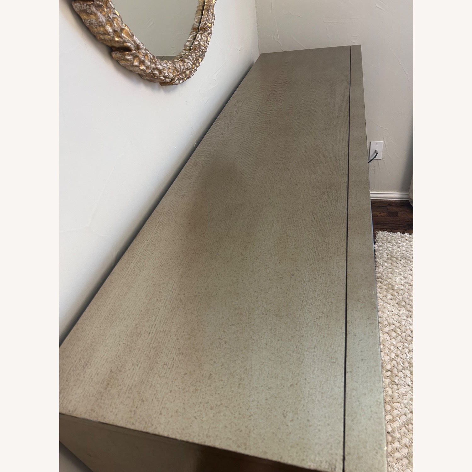 Z Gallerie Ava Gold Dresser W Antique Mirror Trim - image-2