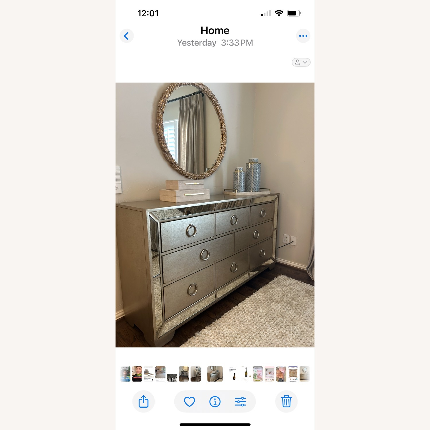 Z Gallerie Ava Gold Dresser W Antique Mirror Trim - image-0