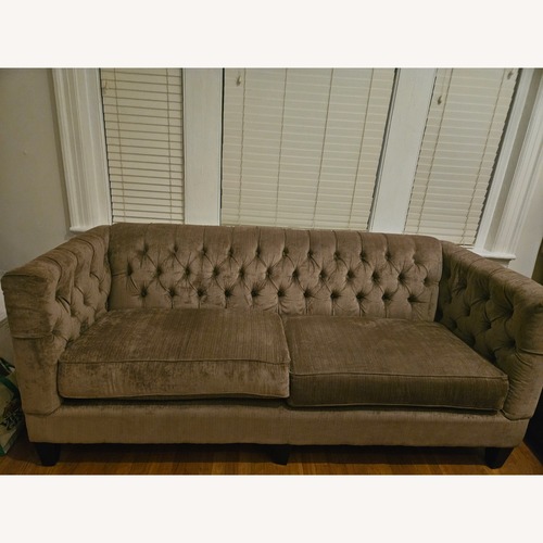 Used Brooklyn Taupe Tufted Sofa for sale on AptDeco