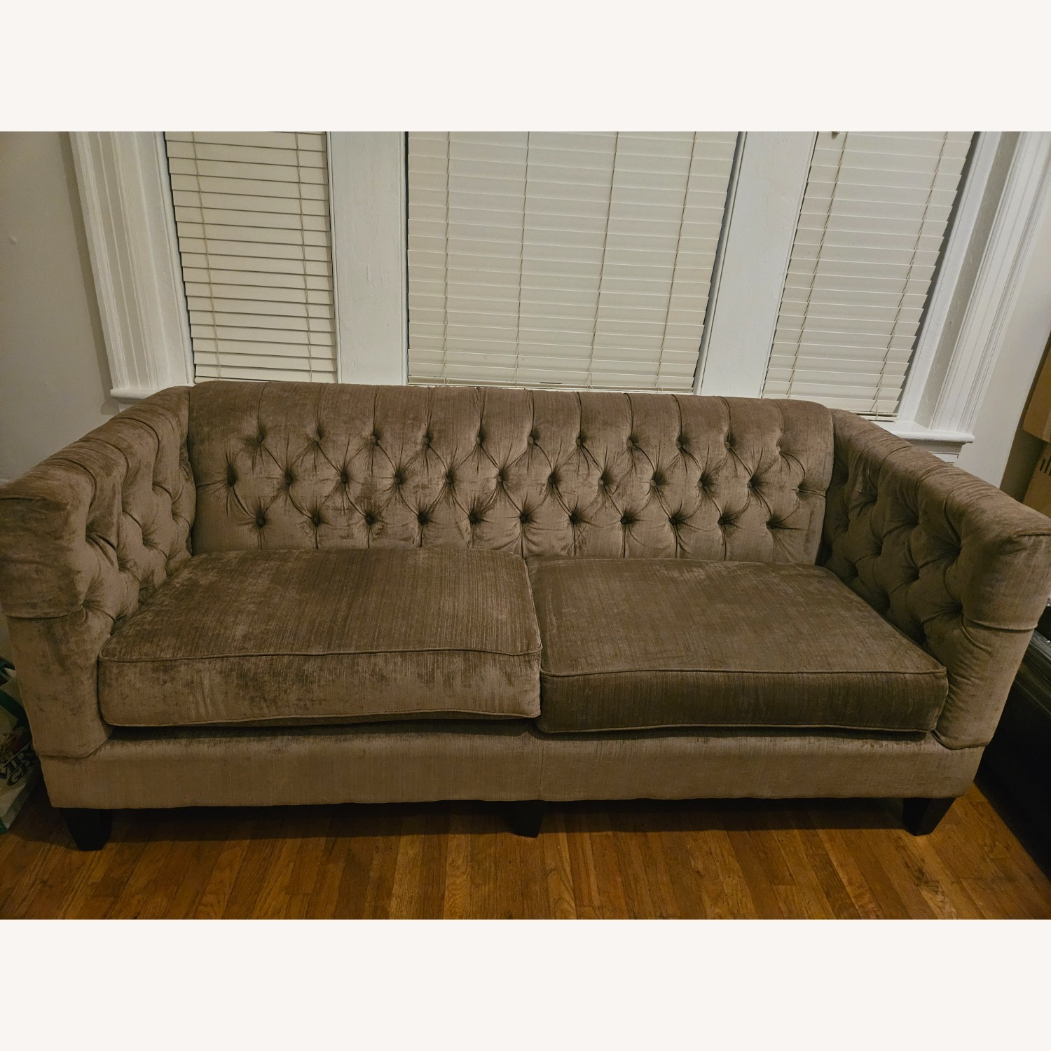 Brooklyn Taupe Tufted Sofa - image-0