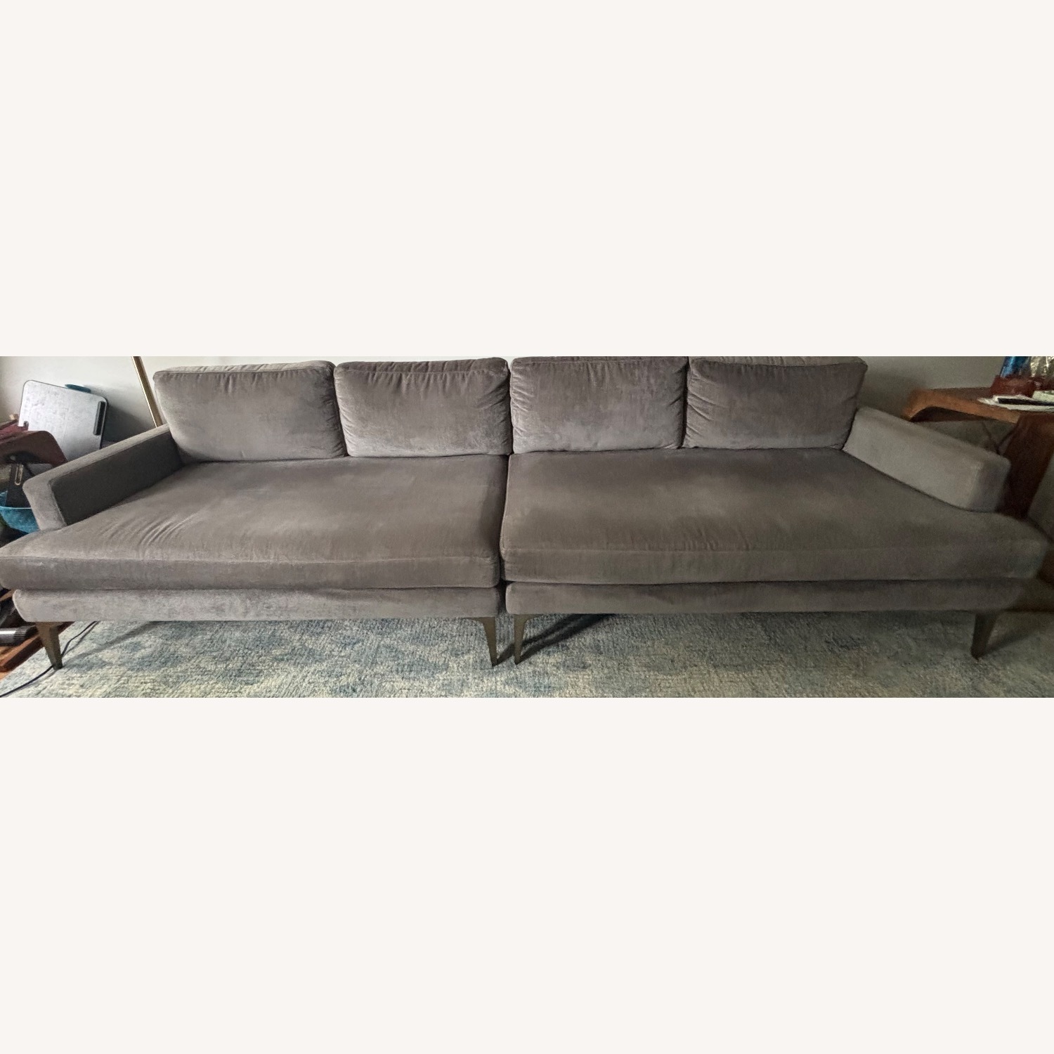West Elm Light Gray Fabric 3+ Piece Sectional - image-1