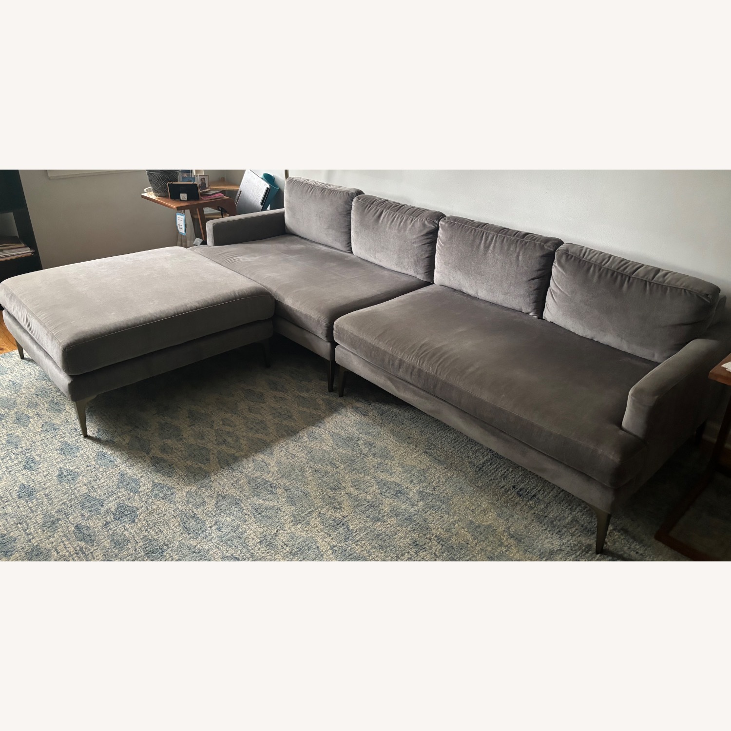 West Elm Light Gray Fabric 3+ Piece Sectional - image-0