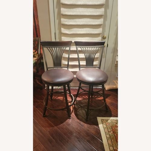 Used Raymour & Flanigan Evie Dark Brown Metal Stools for sale on AptDeco
