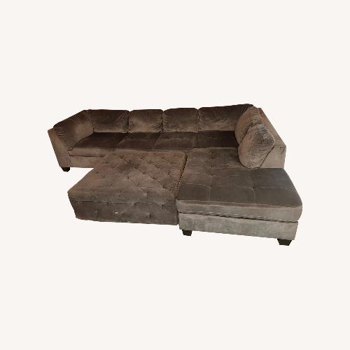Used American Signature Gray Sectional Sofa  for sale on AptDeco