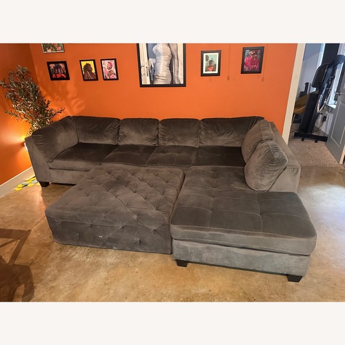 Used American Signature Gray Sectional Sofa  for sale on AptDeco