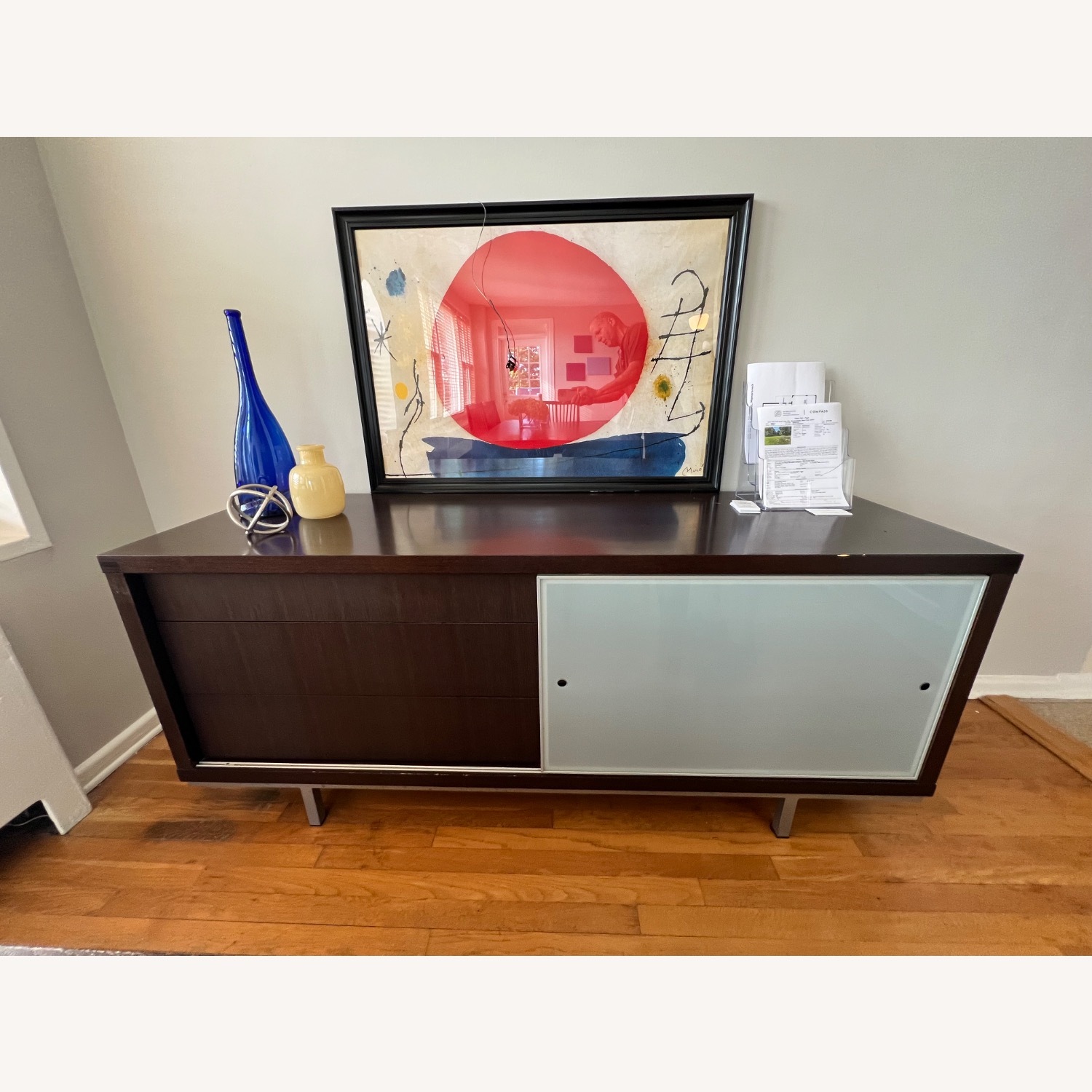 West Elm Credenza With Sliding Door - image-0