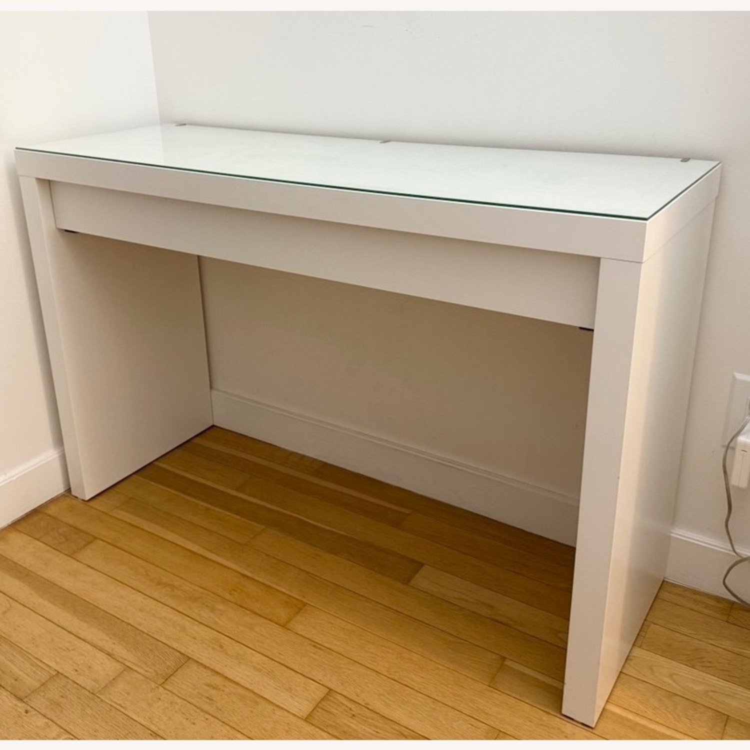 IKEA MALM White Wooden Versatile Dressing Desk with Glass - image-3