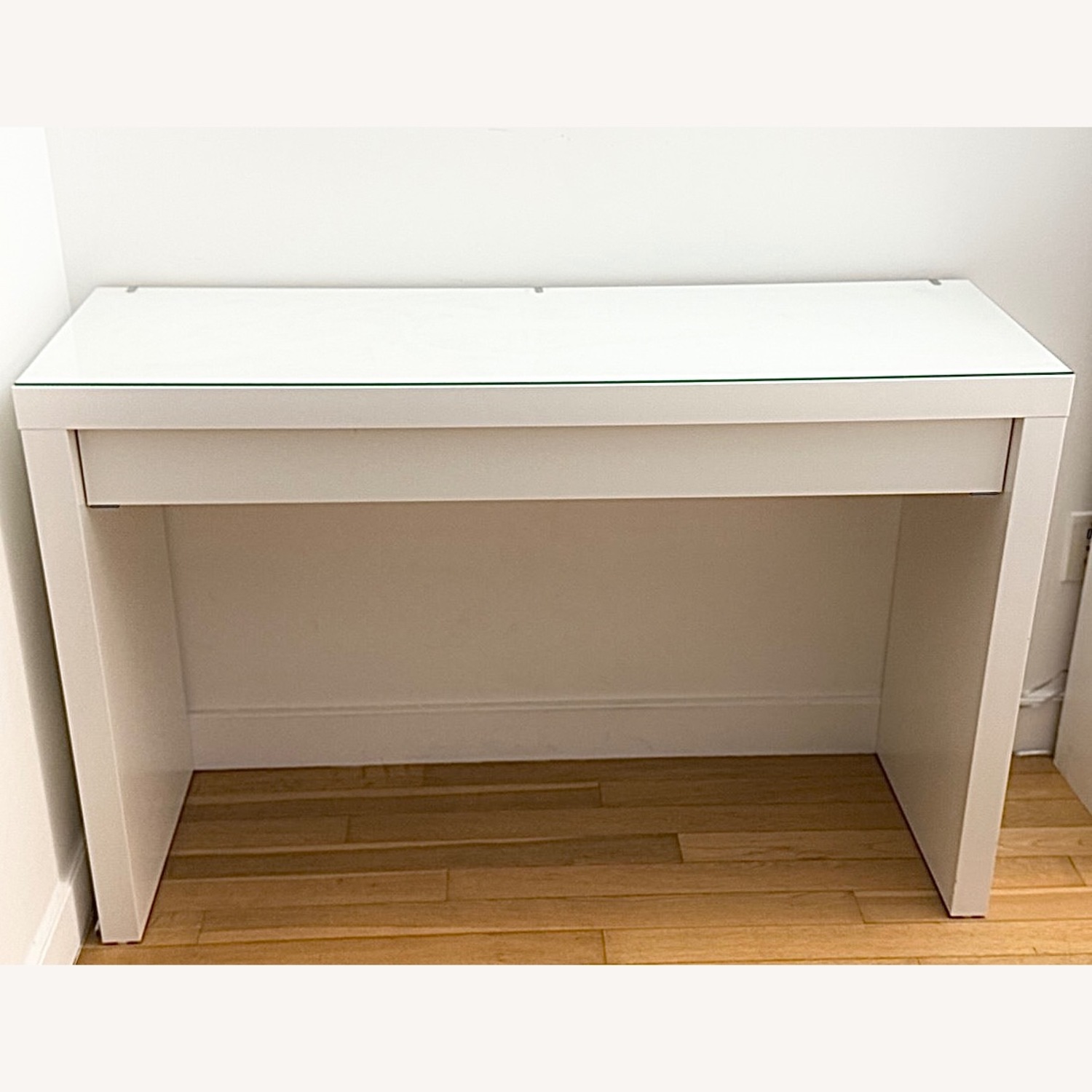 IKEA MALM White Wooden Versatile Dressing Desk with Glass - image-5