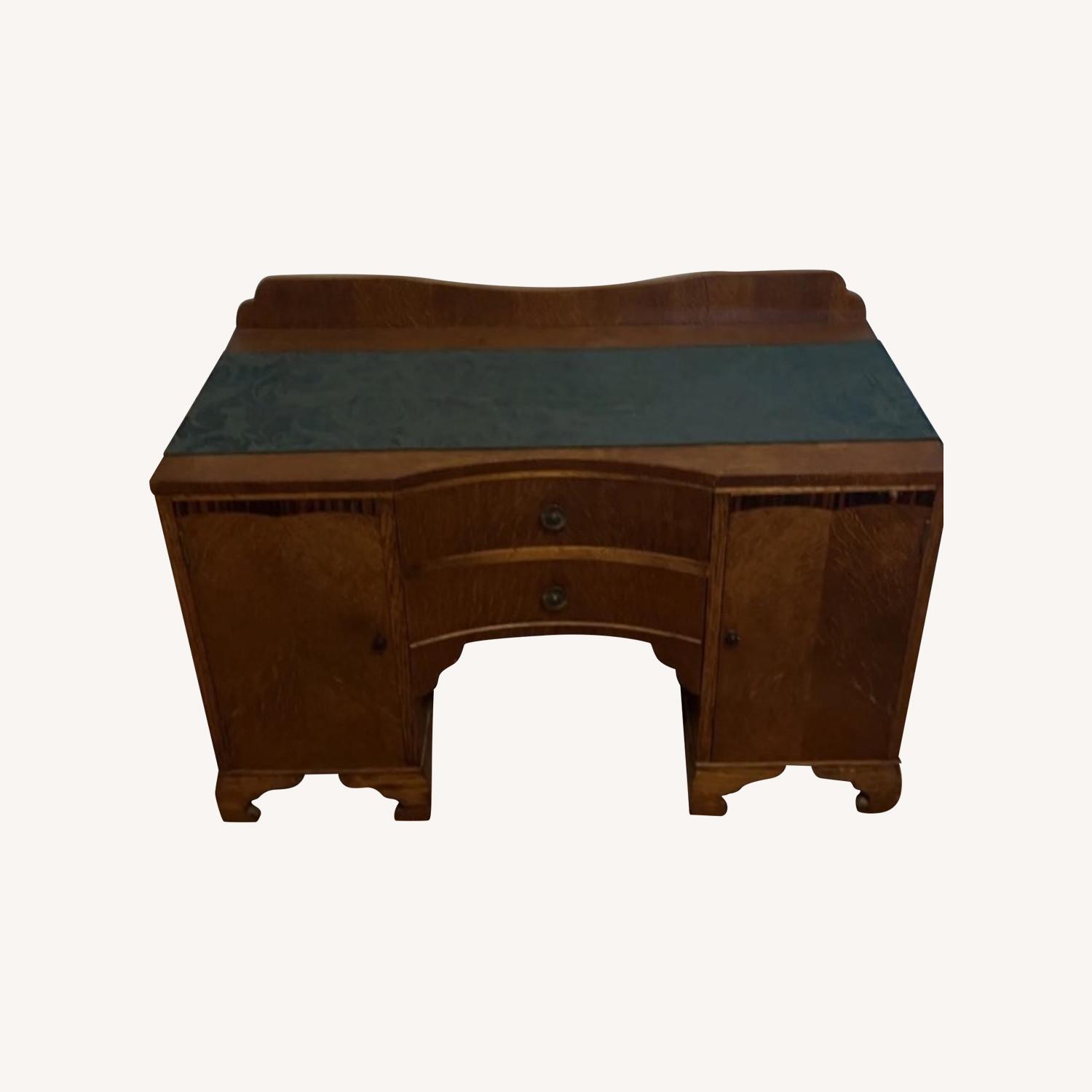 Dark Brown antique vintage Wood Desk - image-0