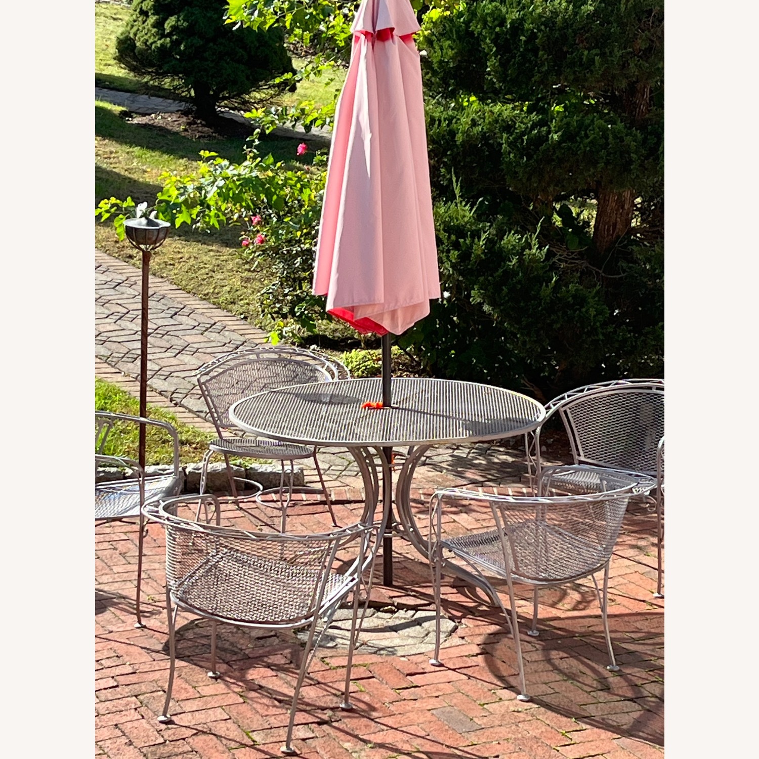 Wrought Iron Purple Metal Patio Furniture - image-2