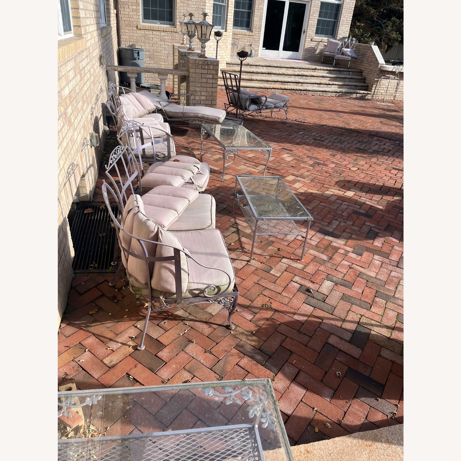 Wrought Iron Purple Metal Patio Furniture - image-4