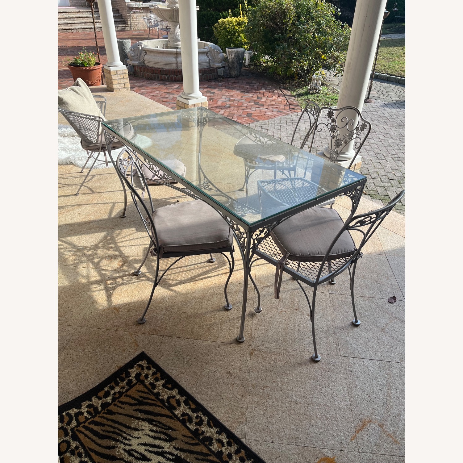 Wrought Iron Purple Metal Patio Furniture - image-1