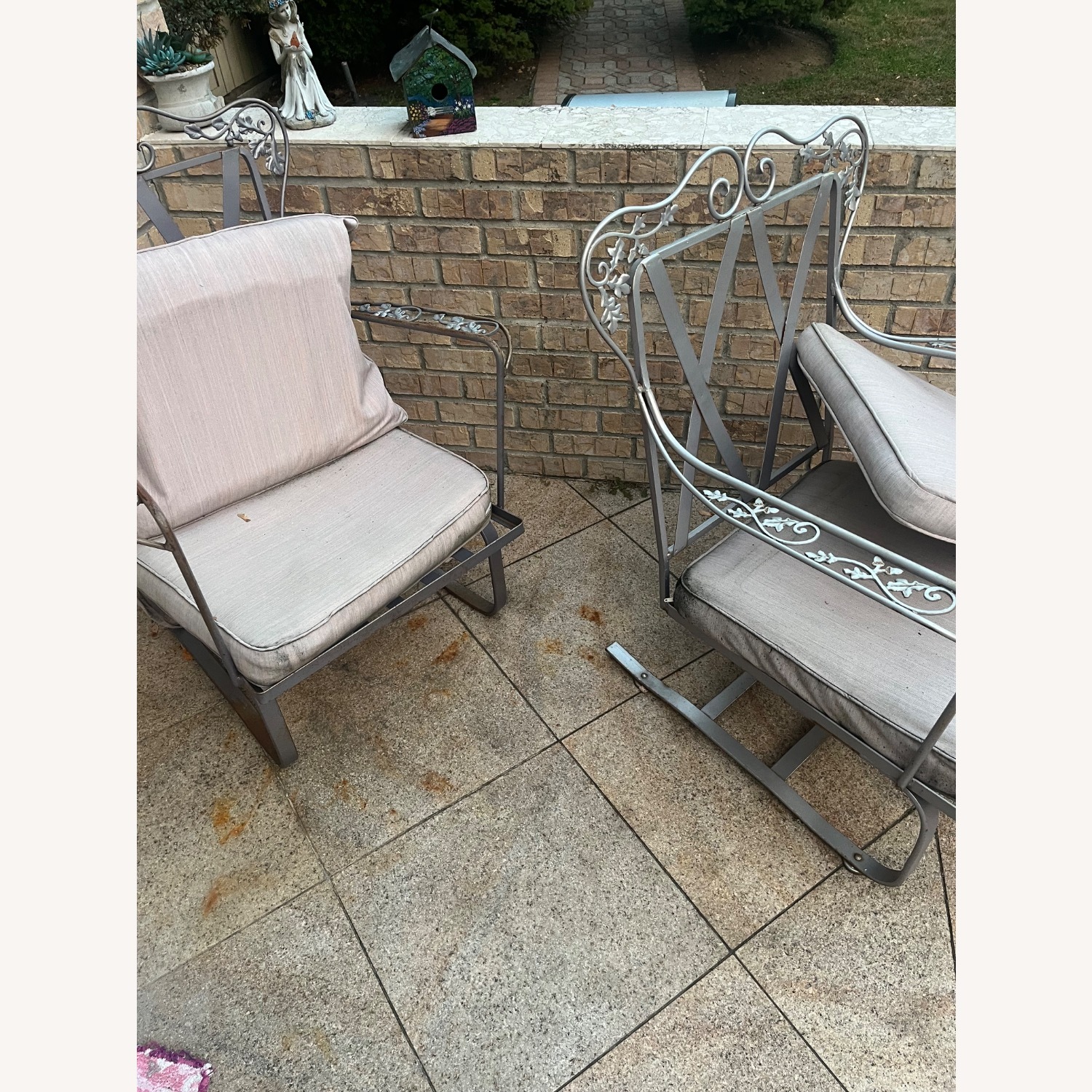 Wrought Iron Purple Metal Patio Furniture - image-3