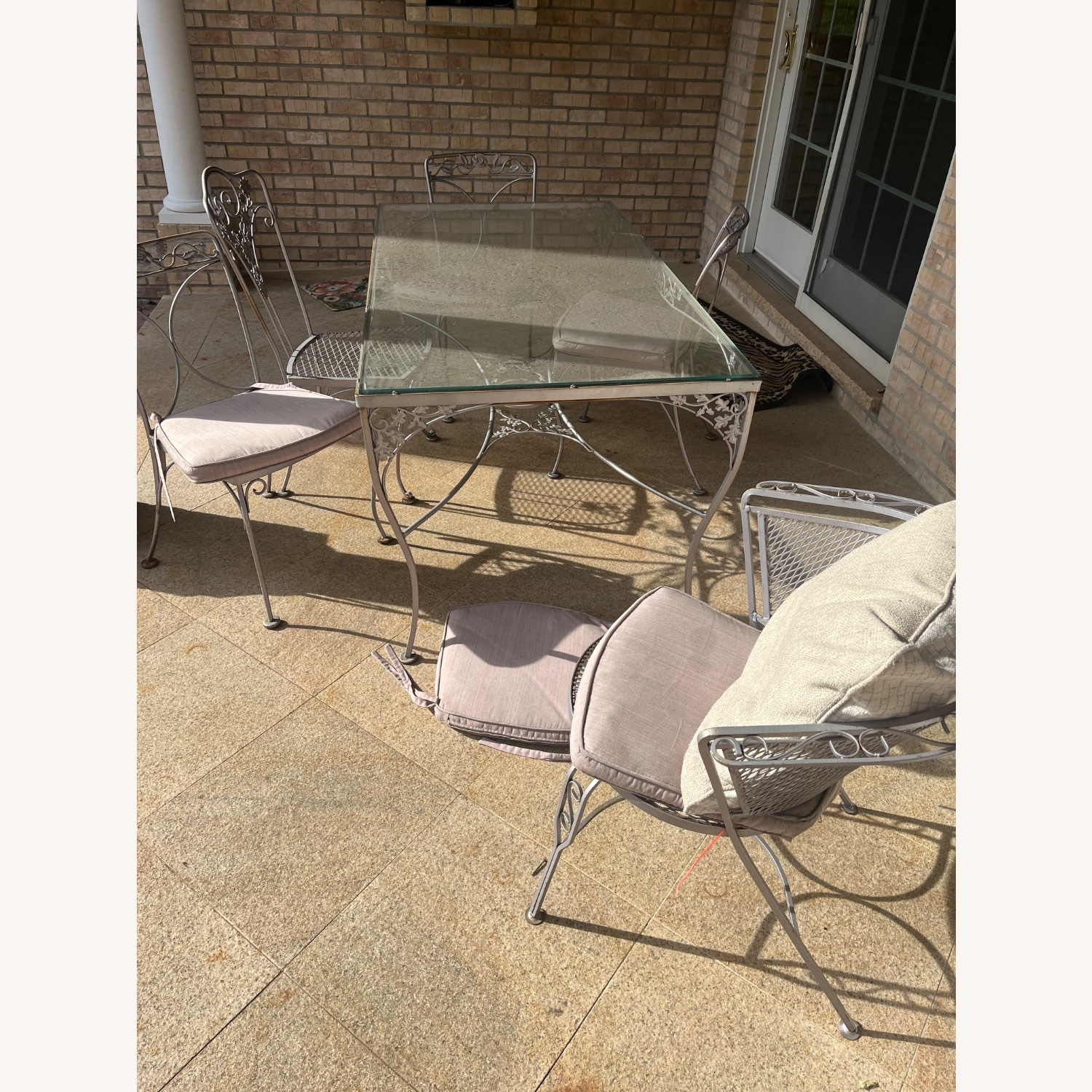 Wrought Iron Purple Metal Patio Furniture - image-5