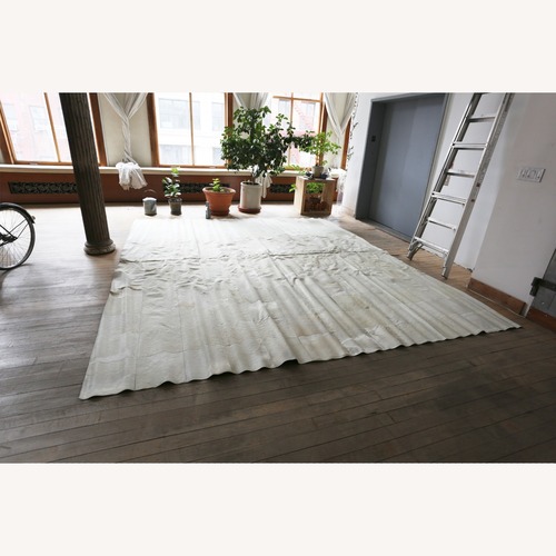 Used Edelman Leather White Leather Area Rug 12' x 14' for sale on AptDeco