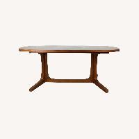 Danish Modern Oval Dining Table with 2 Leafs