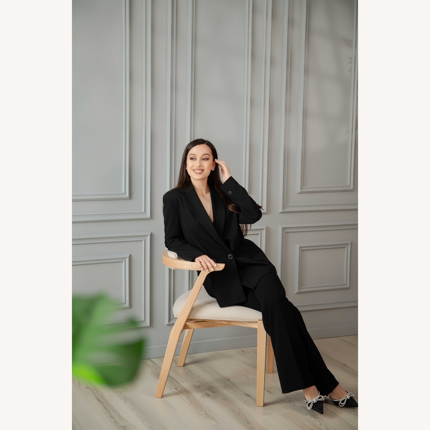 Natural Solid Wood Dining Chair - image-15