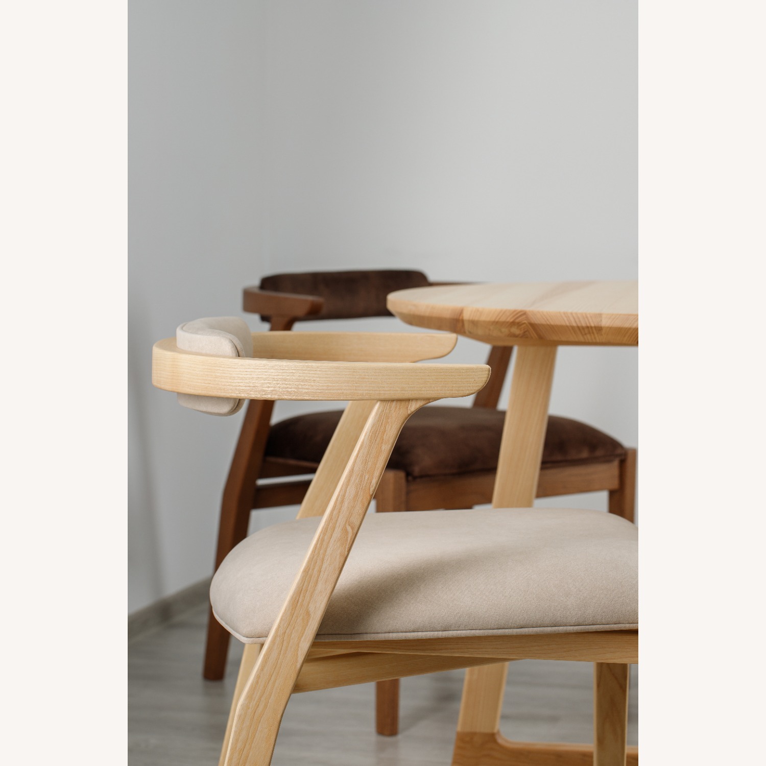 Natural Solid Wood Dining Chair - image-9