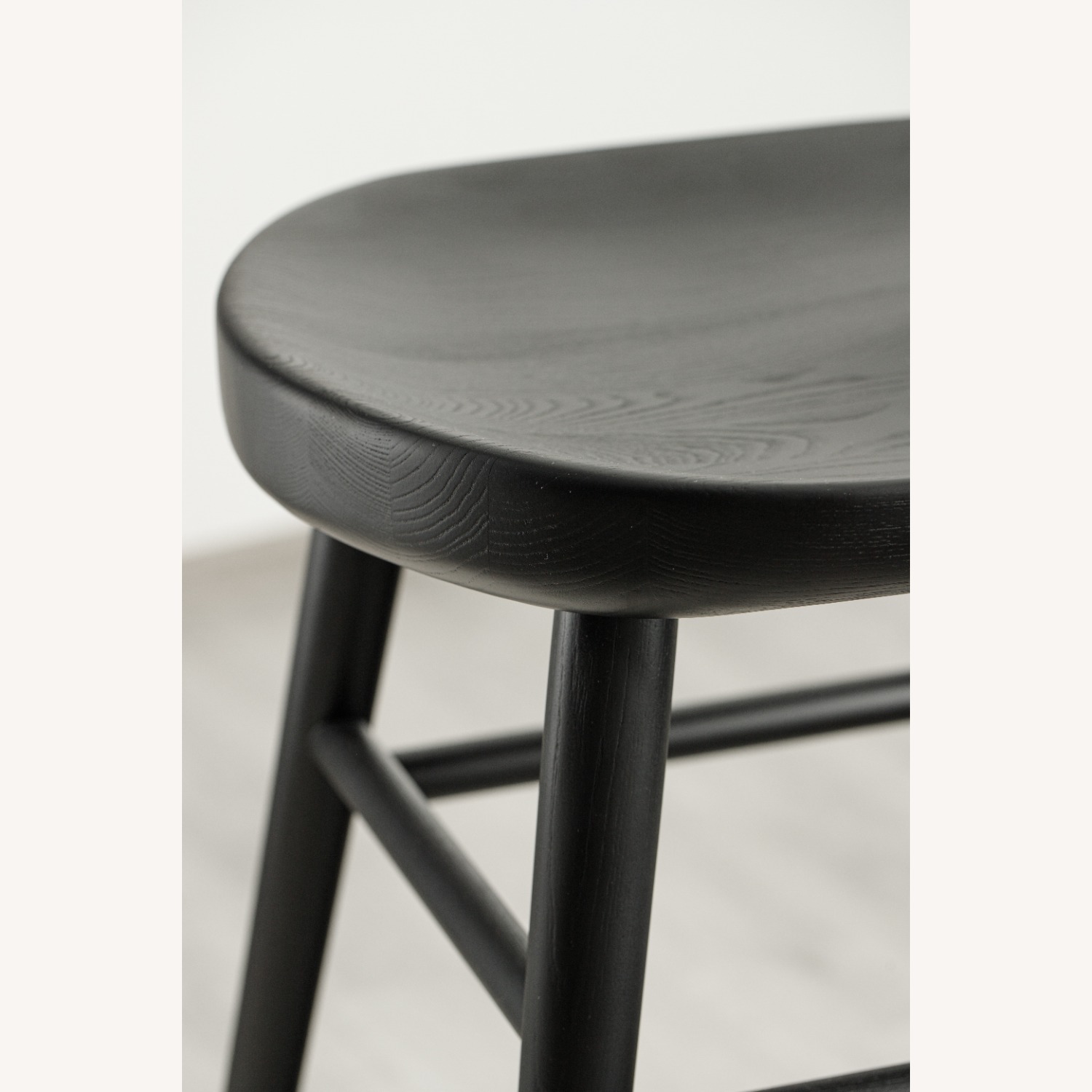 Black Solid Wood Bar Stool - image-6
