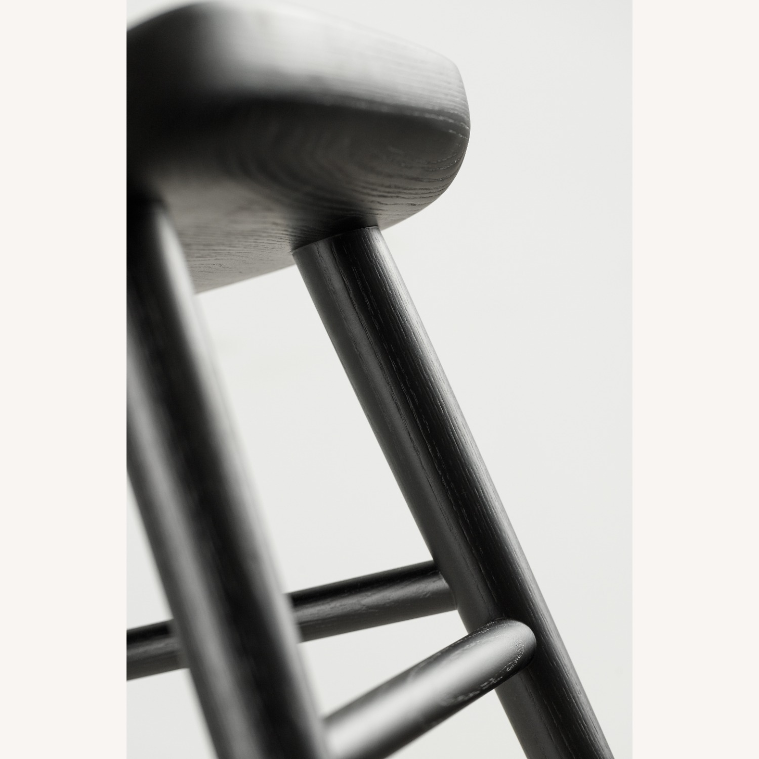Black Solid Wood Bar Stool - image-3