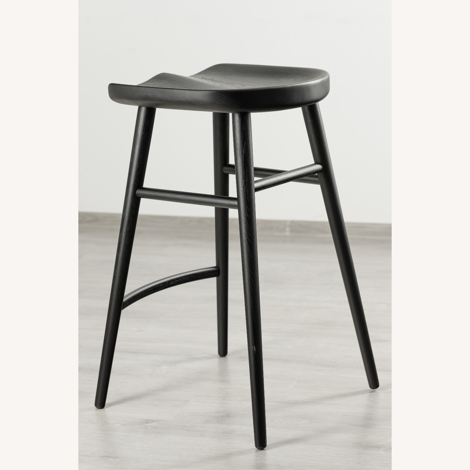 Black Solid Wood Bar Stool - image-5