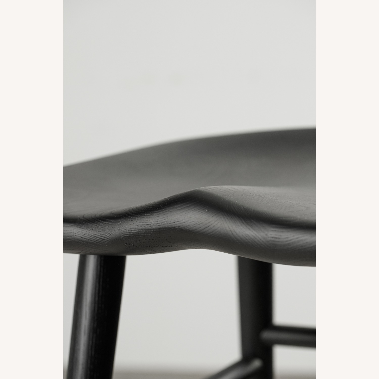 Black Solid Wood Bar Stool - image-2