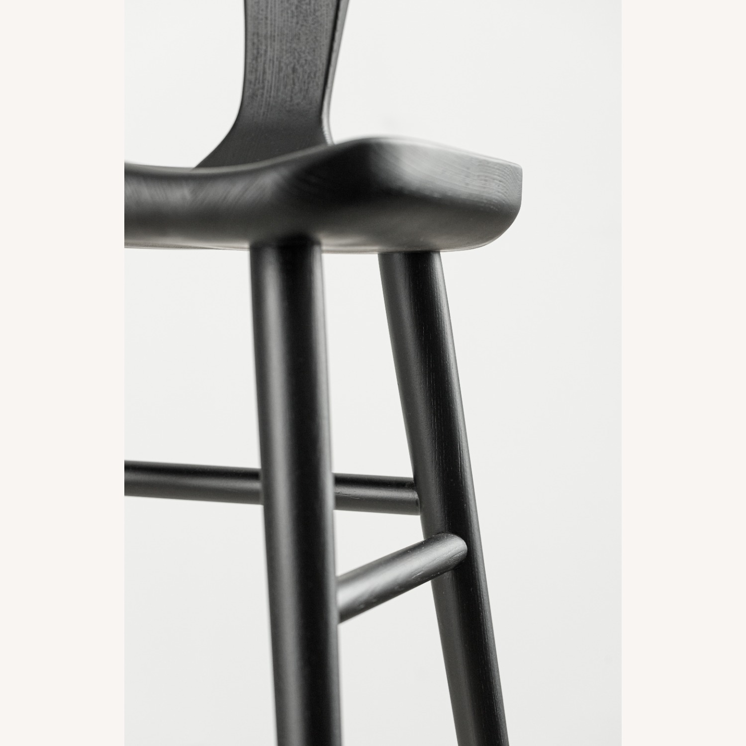 Black Solid Wood Bar Stool - image-6