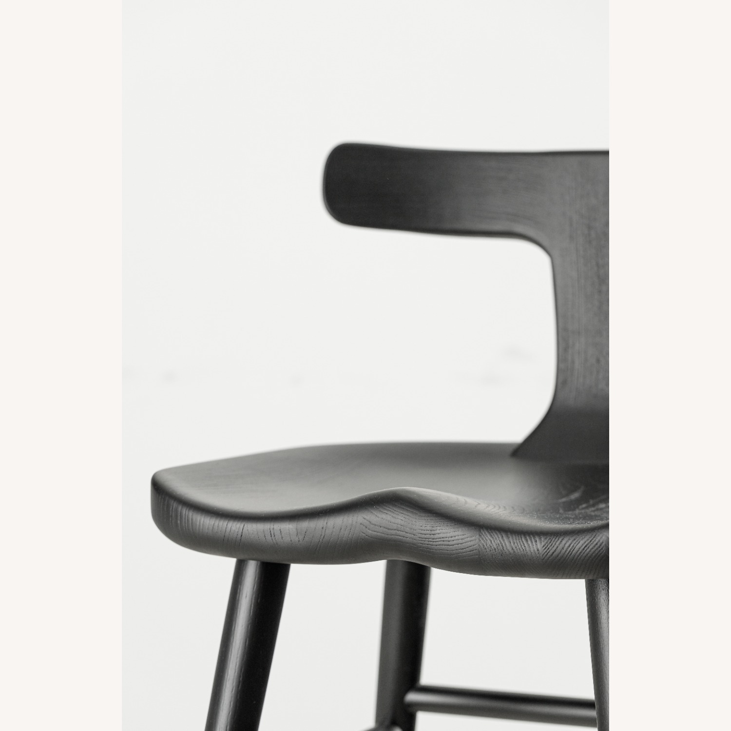 Black Solid Wood Bar Stool - image-5