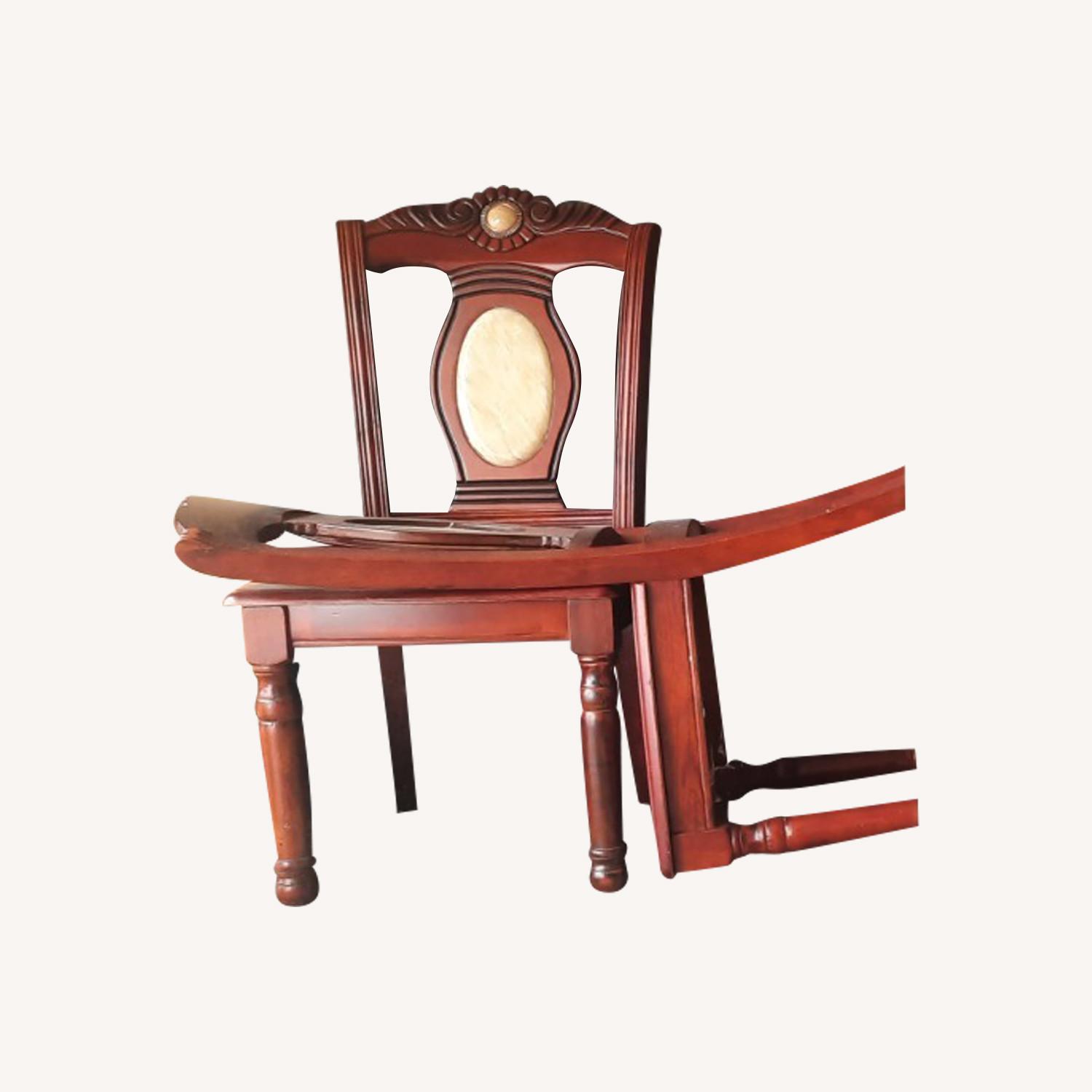 Dark Brown Wood Dining Table - image-0