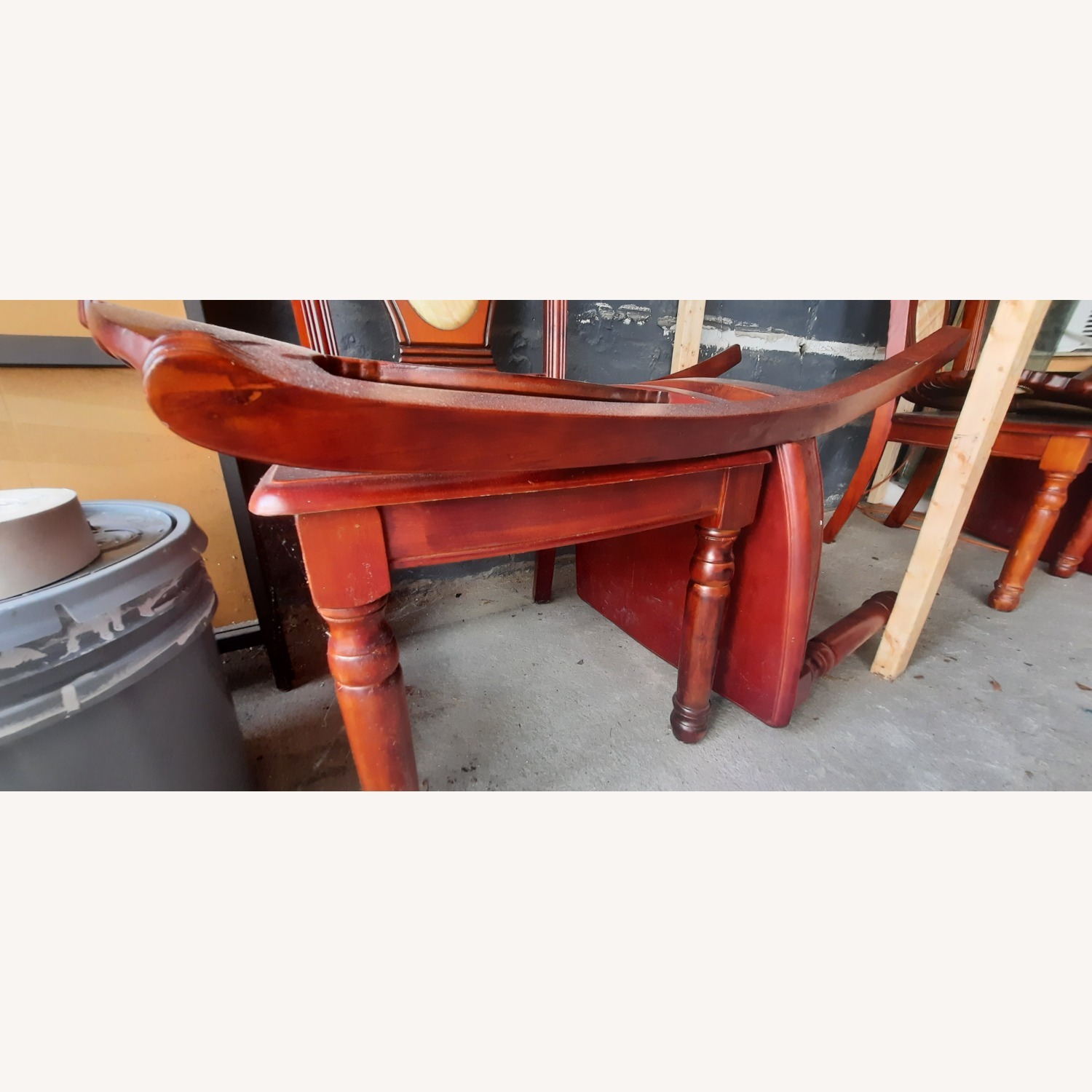 Dark Brown Wood Dining Table - image-5