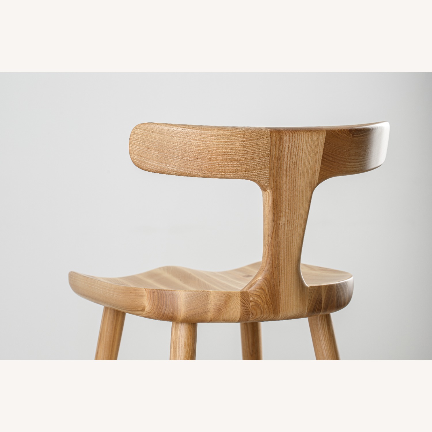 Natural Solid Wood Bar Stool - image-6