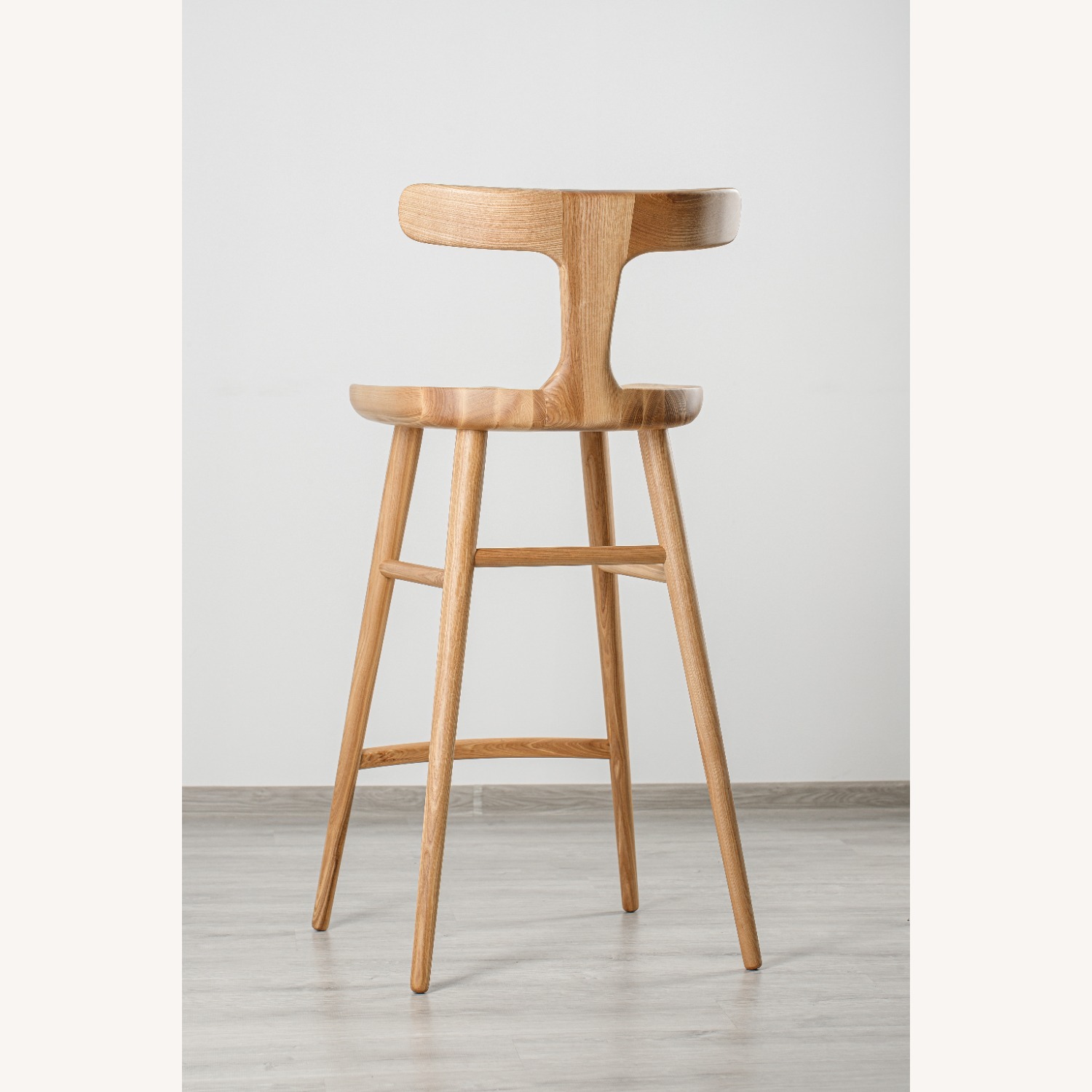 Natural Solid Wood Bar Stool - image-7
