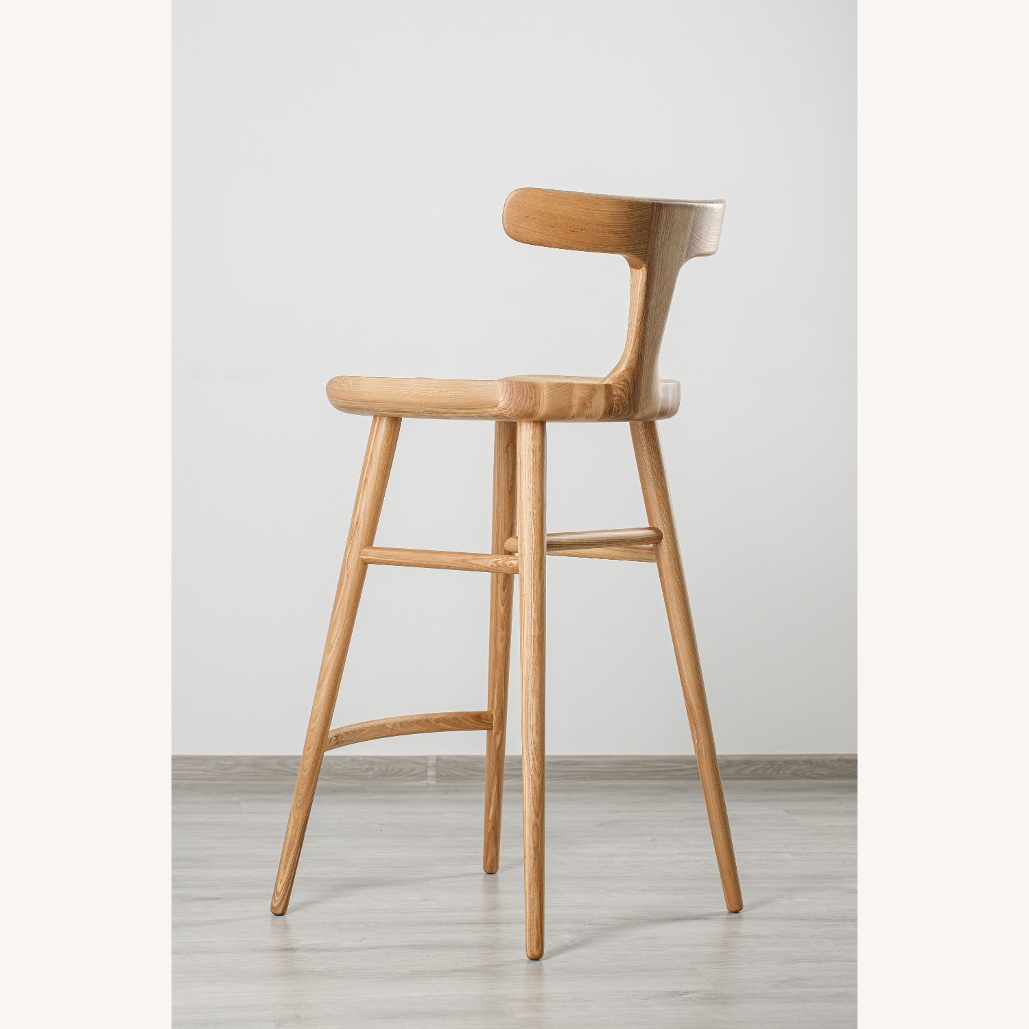 Natural Solid Wood Bar Stool - image-8