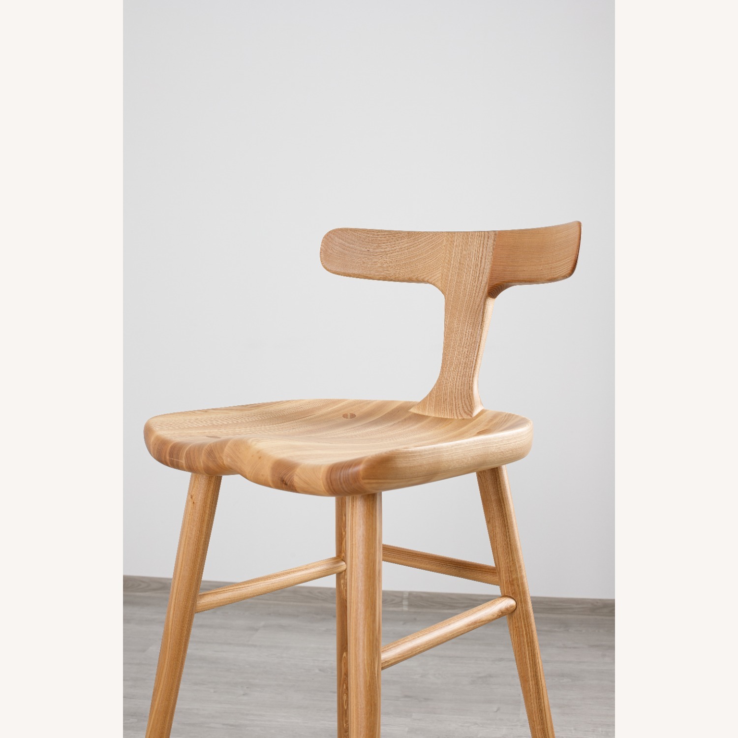 Natural Solid Wood Bar Stool - image-2