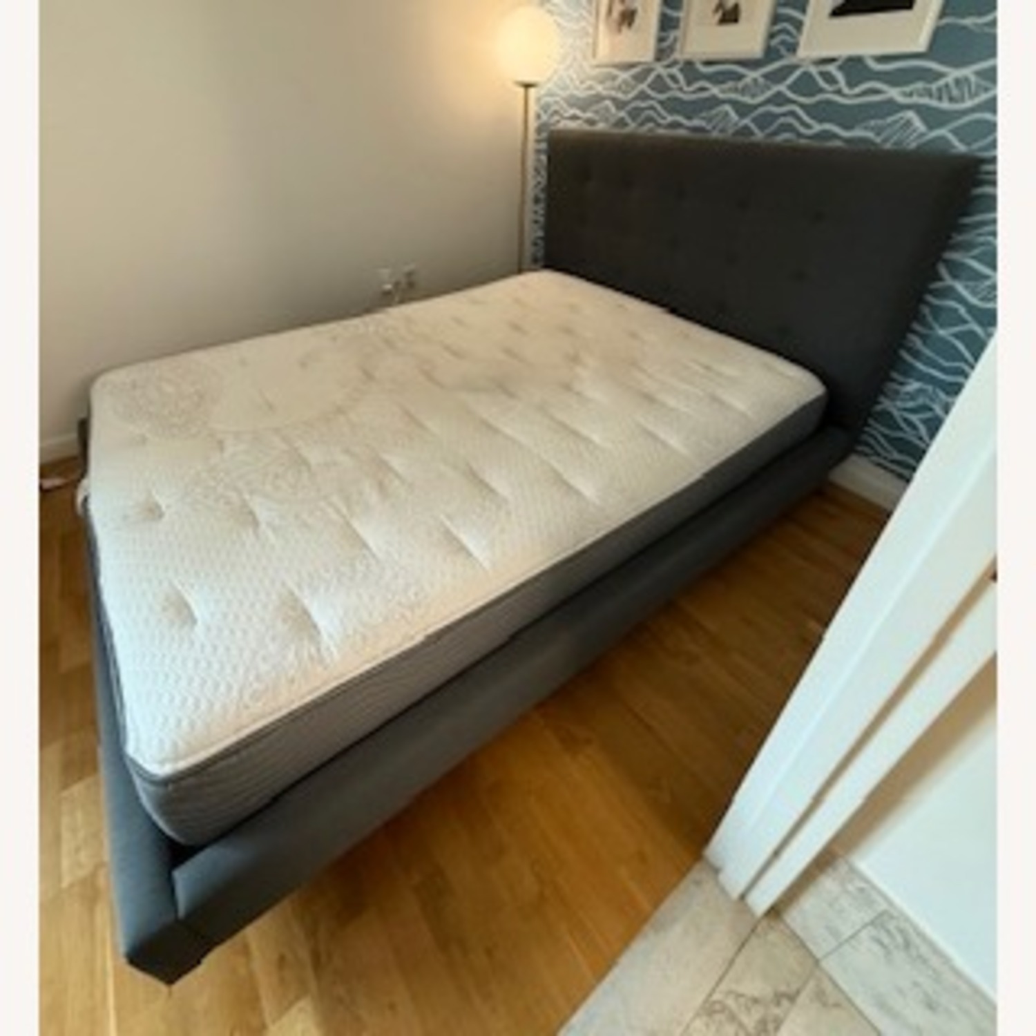 Crate & Barrel Tate Dark Gray Queen Bed  - image-2