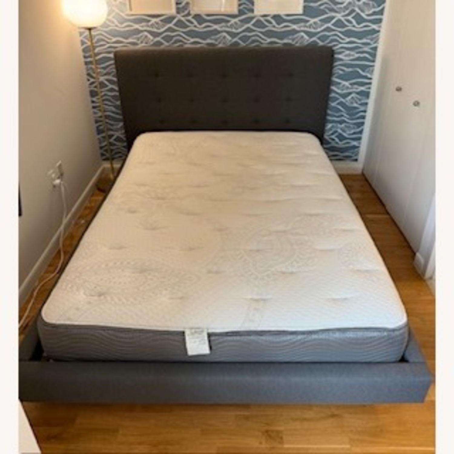 Crate & Barrel Tate Dark Gray Queen Bed  - image-1